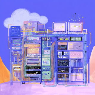 Crayon Cosmogony style, Midjourney V7: technical infrastructure blueprint schematics