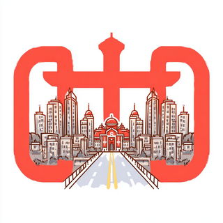 Pagoda Riptide style, Midjourney V7: bold minimalist logo design for Istanbul city municipal services