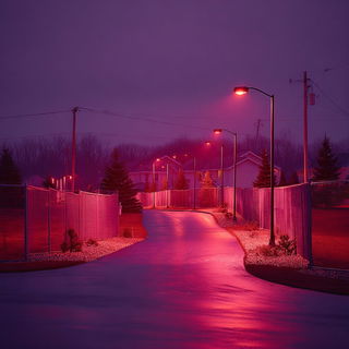 Celmagenta style, Midjourney V7: realistic landscape photograph of quiet dawn