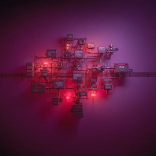 Celmagenta style, Midjourney V7: technical infrastructure blueprint schematics