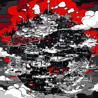 Ravine Exsiccate style, Midjourney V7: megacity with futuristic bioarchitecture
