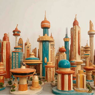 Cracklejoint style, Midjourney V7: megacity with futuristic bioarchitecture
