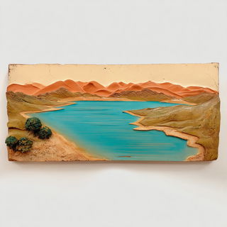 Cracklejoint style, Midjourney V7: realistic landscape photograph of quiet dawn