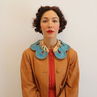 Cracklejoint style, Midjourney V7: photographic portrait of female protagonist