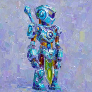 Paintknife Carnival style, Midjourney V7: concept art character design of retropunk steam knight