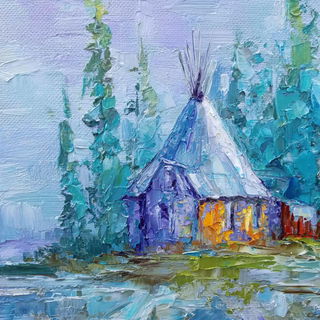 Paintknife Carnival style, Midjourney V7: traditional folk art