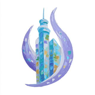 Paintknife Carnival style, Midjourney V7: bold minimalist logo design for Istanbul city municipal services