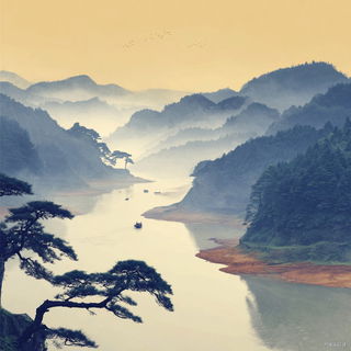 Craneglyphic style, Midjourney V7: realistic landscape photograph of quiet dawn