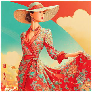 Ornamentectonics style, Midjourney V7: haute-couture fashion outfit