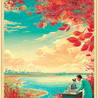 Ornamentectonics style, Midjourney V7: editorial illustration for popular scientific magazine cover