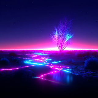 Auralite Prismworks style, Midjourney V7: realistic landscape photograph of quiet dawn