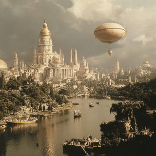Cairnbaroque style, Midjourney V7: megacity with futuristic bioarchitecture