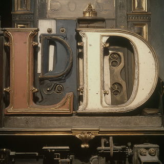 Cairnbaroque style, Midjourney V7: typographic composition with large letters