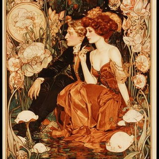 Ornamentromance style, Midjourney V7: retro fairy-tale illustration
