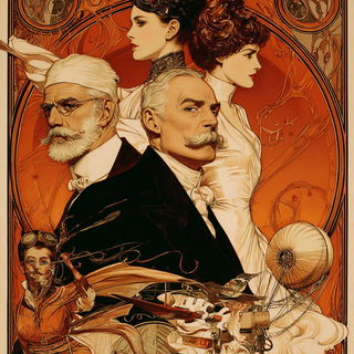Ornamentromance style, Midjourney V7: editorial illustration for popular scientific magazine cover