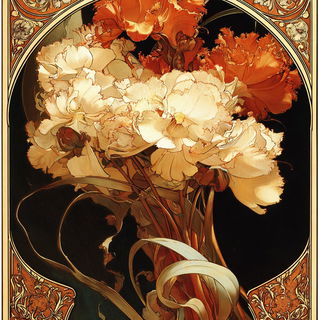 Ornamentromance style, Midjourney V7: creative pattern composition