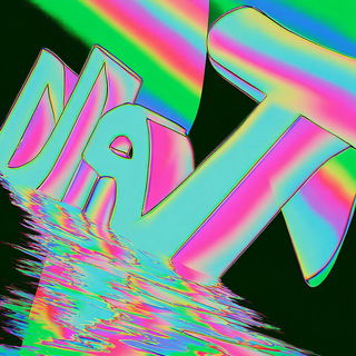 Retinal Arcism style, Midjourney V7: typographic composition with large letters