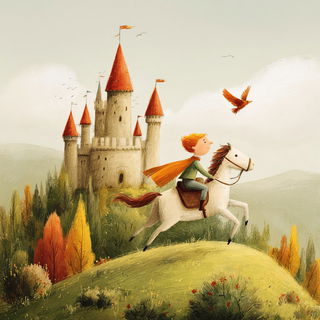 Gouachipelago style, Midjourney V7: retro fairy-tale illustration