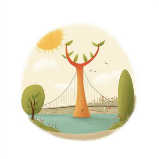 Gouachipelago style, Midjourney V7: bold minimalist logo design for Istanbul city municipal services