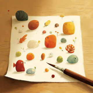 Gouachipelago style, Midjourney V7: creative pattern composition