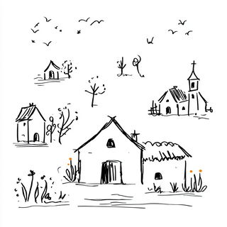 Contournoir style, Midjourney V7: traditional folk art