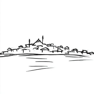 Contournoir style, Midjourney V7: bold minimalist logo design for Istanbul city municipal services