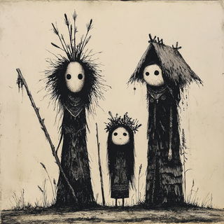 Gloamcant style, Midjourney V7: traditional folk art