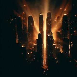 Cavernal Goldenism style, Midjourney V7: megacity with futuristic bioarchitecture