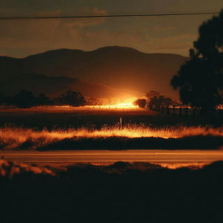 Cavernal Goldenism style, Midjourney V7: realistic landscape photograph of quiet dawn