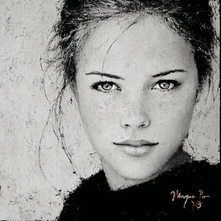 Maskscar Inkism style, Midjourney V7: photographic portrait of female protagonist