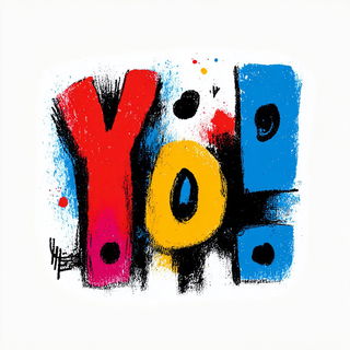 Port Yellowsplice style, Midjourney V7: typographic composition with large letters