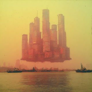 Cinemafog style, Midjourney V7: megacity with futuristic bioarchitecture