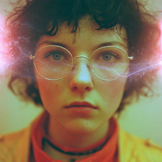 Cinemafog style, Midjourney V7: photographic portrait of female protagonist