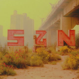 Cinemafog style, Midjourney V7: typographic composition with large letters