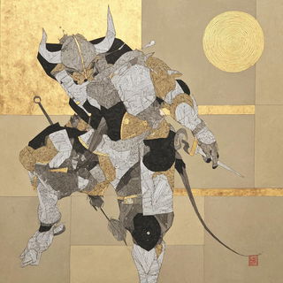 Ocheroscript style, Midjourney V7: concept art character design of retropunk steam knight