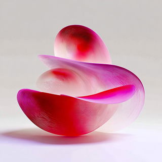 Ribbonstrata style, Midjourney V7: abstract 3D render