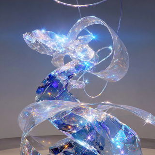Fibrelucent style, Midjourney V7: abstract 3D render