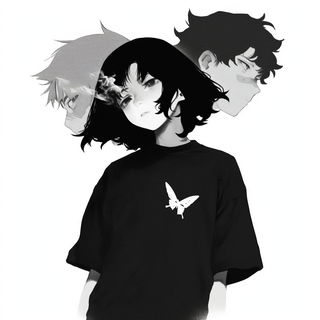 Fibrelucent style, Midjourney V7: black-and-white manga comic strip