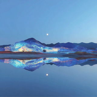 Fibrelucent style, Midjourney V7: realistic landscape photograph of quiet dawn