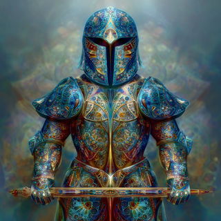 Saffron Spiral Basilica style, Midjourney V7: concept art character design of retropunk steam knight