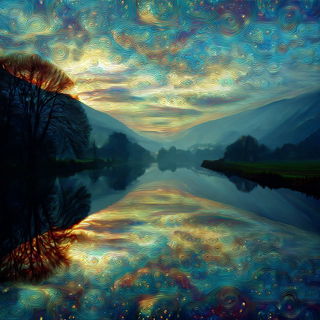 Saffron Spiral Basilica style, Midjourney V7: realistic landscape photograph of quiet dawn