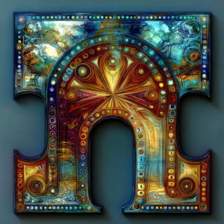 Saffron Spiral Basilica style, Midjourney V7: typographic composition with large letters
