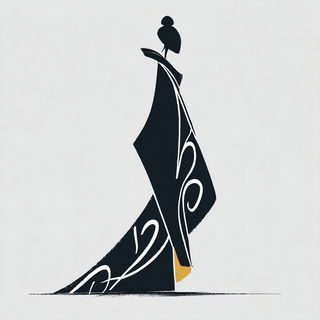 Risoquill style, Midjourney V7: haute-couture fashion outfit