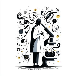 Risoquill style, Midjourney V7: editorial illustration for popular scientific magazine cover