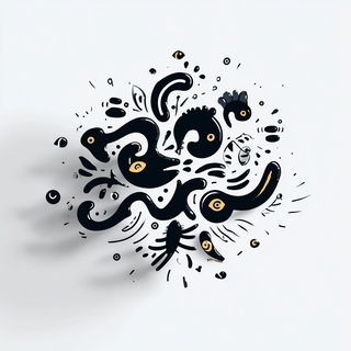 Risoquill style, Midjourney V7: creative pattern composition