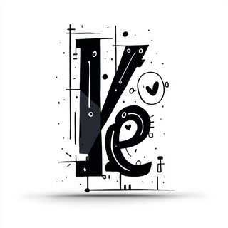 Risoquill style, Midjourney V7: typographic composition with large letters