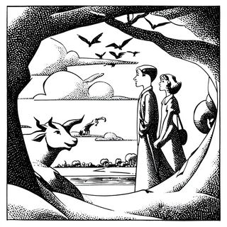 Crowquill Parlour style, Midjourney V7: retro fairy-tale illustration