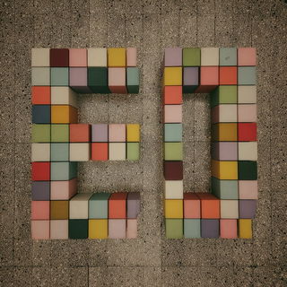 Chromatic Flood Dyehouse style, Midjourney V7: typographic composition with large letters