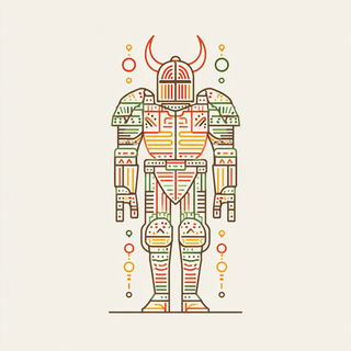 Arcplate style, Midjourney V7: concept art character design of retropunk steam knight