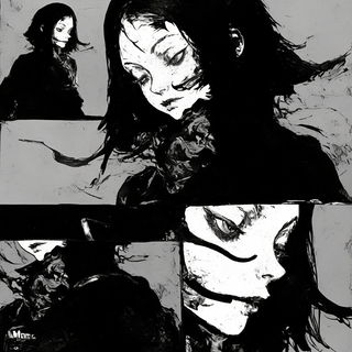 Arcplate style, Midjourney V7: black-and-white manga comic strip